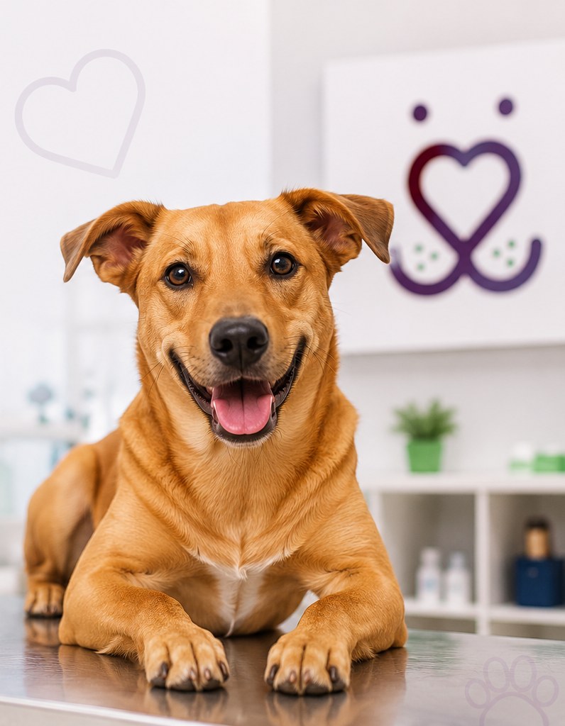 Cão em ambiente clínico da Patas & Pelos Clínica Veterinária